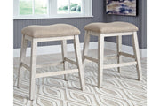 Skempton White/Light Brown Counter Height Bar Stool (Set of 2) - DMV FurnitureBarstool