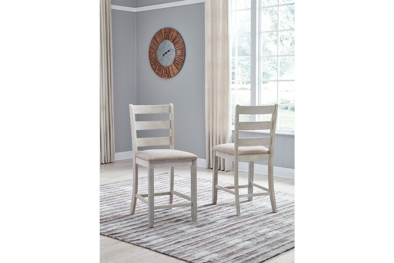 Skempton White/Light Brown Counter Height Bar Stool (Set of 2) - DMV FurnitureBarstool