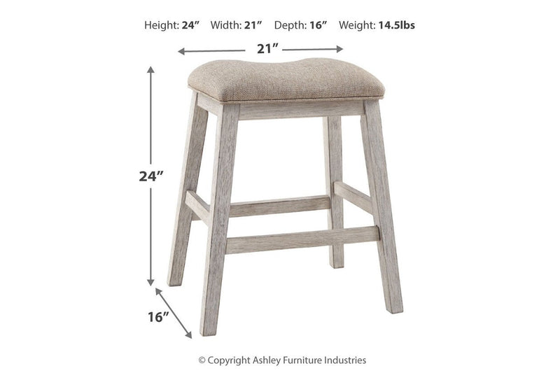 Skempton White/Light Brown Counter Height Bar Stool (Set of 2) - DMV FurnitureBarstool