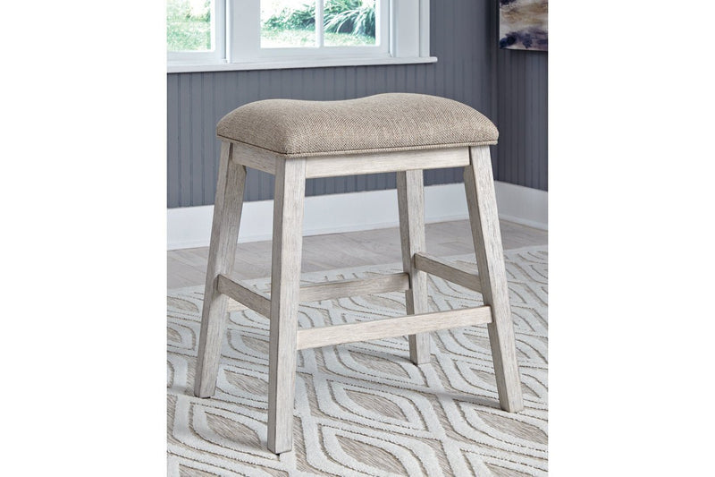 Skempton White/Light Brown Counter Height Bar Stool (Set of 2) - DMV FurnitureBarstool