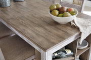 Skempton White/Light Brown Counter Height Dining Table and Bar Stools (Set of 3) - DMV FurnitureCounter Height Table