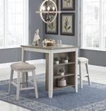 Skempton White/Light Brown Counter Height Dining Table and Bar Stools (Set of 3) - DMV FurnitureCounter Height Table