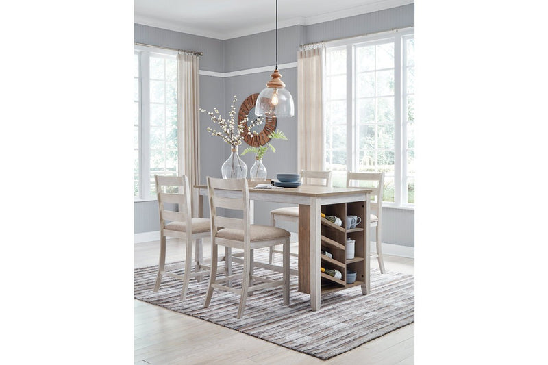 Skempton White/Light Brown Counter Height Dining Table - DMV FurnitureCounter Height Table
