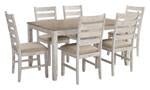 Skempton White/Light Brown Dining Table and Chairs (Set of 7) - DMV FurnitureDining Room Set