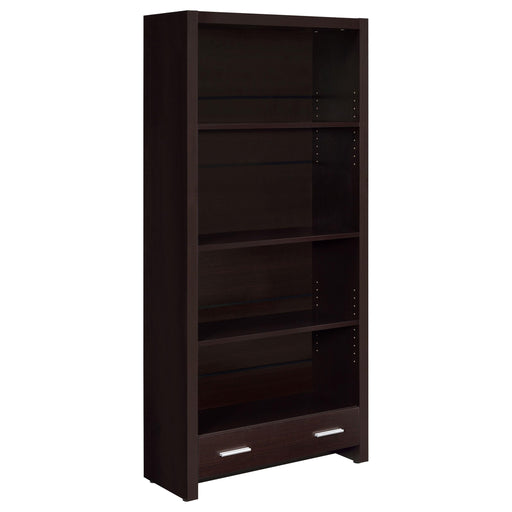 Skylar 71-inch 5-shelf Bookcase with Drawer Cappuccino - 800905