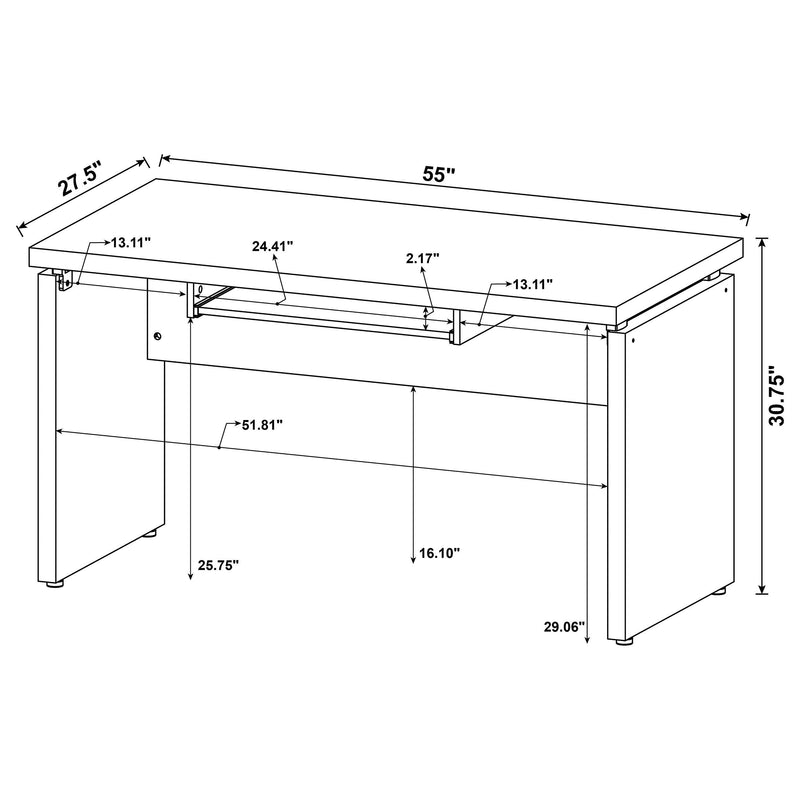 Skylar L-Shape Desk with Mobile File Cabinet Cappuccino - 800891-S4