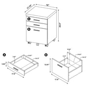 Skylar L-Shape Desk with Mobile File Cabinet Cappuccino - 800891-S4