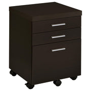 Skylar L-Shape Desk with Mobile File Cabinet Cappuccino - 800891-S4