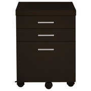 Skylar L-Shape Desk with Mobile File Cabinet Cappuccino - 800891-S4