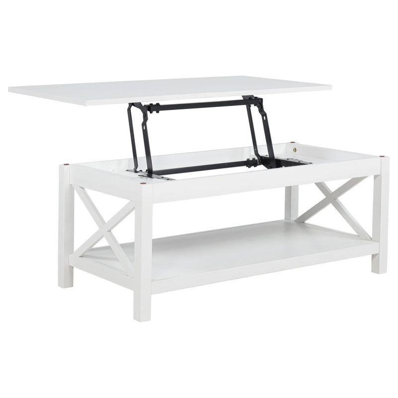 Skyview 2-piece Rectangular Lift Top Coffee Table Set White - 722088-S2