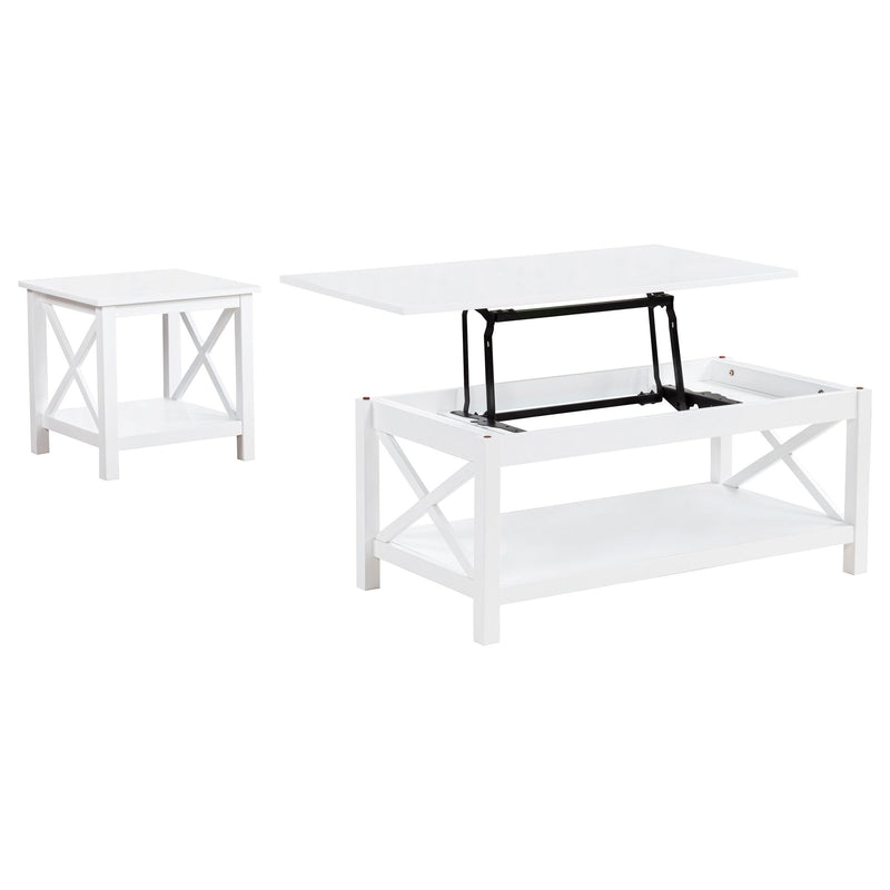 Skyview 2-piece Rectangular Lift Top Coffee Table Set White - 722088-S2