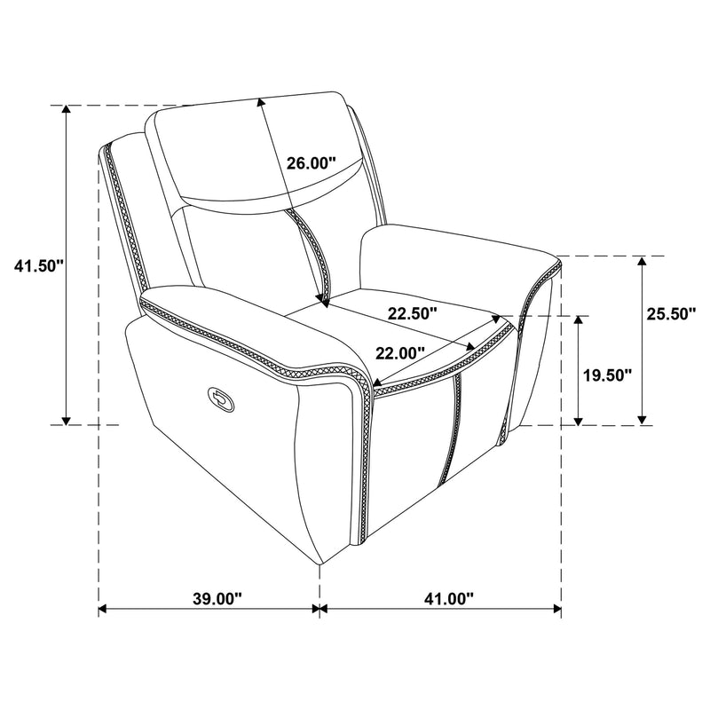 Sloane Upholstered Padded Arm Recliner Chair Blue - 610273