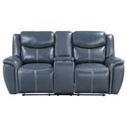 Sloane Upholstered Padded Arm Reclining Loveseat Blue - 610272