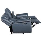 Sloane Upholstered Padded Arm Reclining Loveseat Blue - 610272