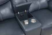 Sloane Upholstered Padded Arm Reclining Loveseat Blue - 610272