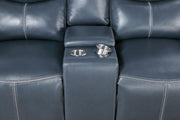 Sloane Upholstered Padded Arm Reclining Loveseat Blue - 610272