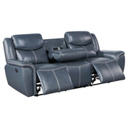 Sloane Upholstered Padded Arm Reclining Sofa Blue - 610271