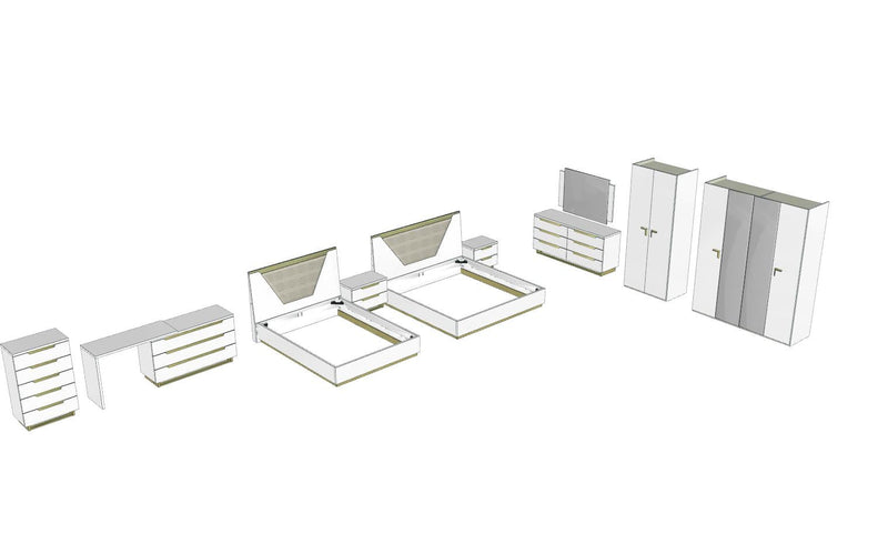 Smart Bedroom White Set - DMV Furniture