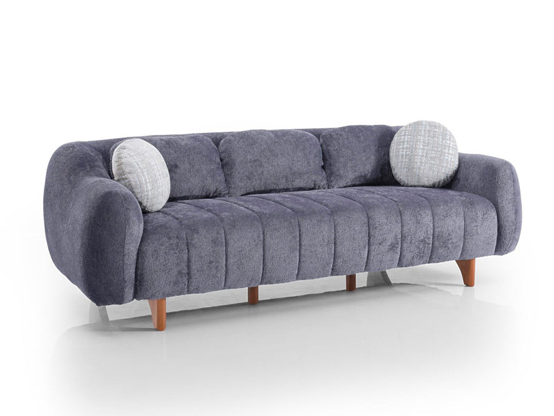 Snowy 3-pieces (Sofa & Loveseat & Swivel Chair) Livingroom Set Anthracite in Anthracite - 101-SNO-ROMAA-321