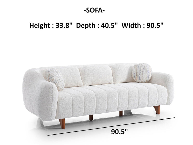 Snowy 90.5" Wide Sofa - Standard Sofas