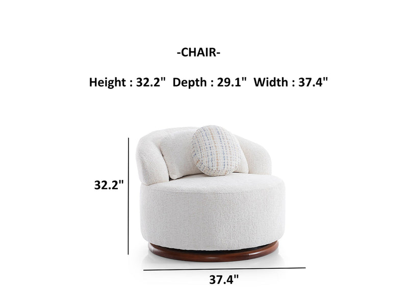 Snowy Chair Cream in Cream - 101-SNO-ROMAC-B