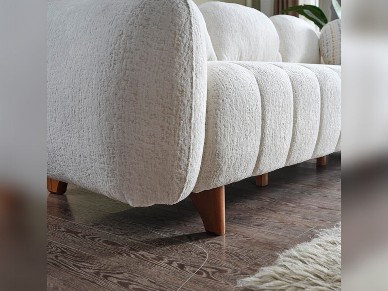 Snowy Stationary Loveseat Cream in Cream - 101-SNO-ROMAC-2