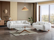 Snowy Stationary Loveseat Cream in Cream - 101-SNO-ROMAC-2