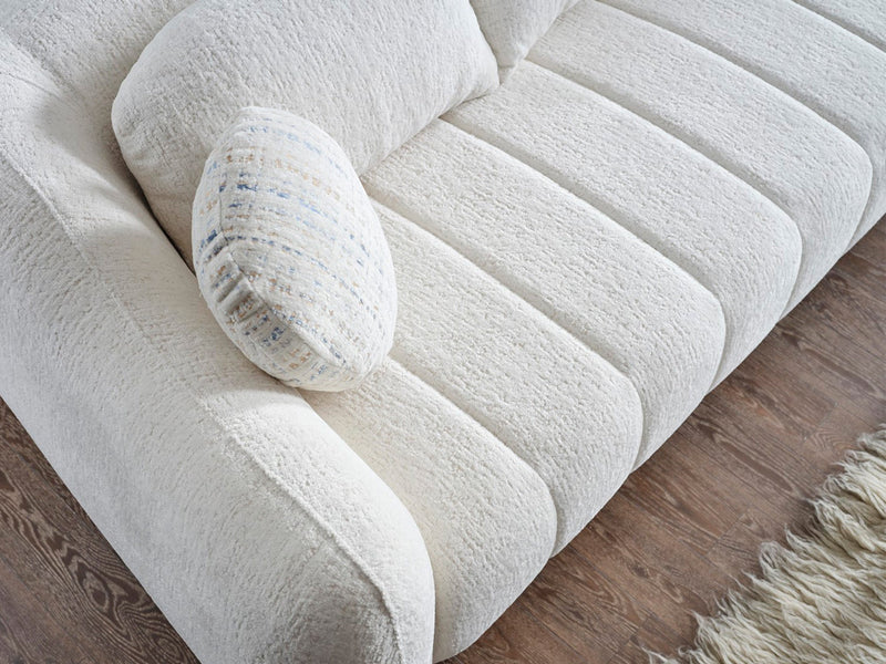 Snowy Stationary Sofa Cream in Cream - 101-SNO-ROMAC-3