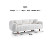 Snowy Stationary Sofa Cream in Cream - 101-SNO-ROMAC-3