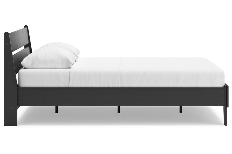 Socalle Black Queen Panel Platform Bed - DMV FurnitureQueen Bed