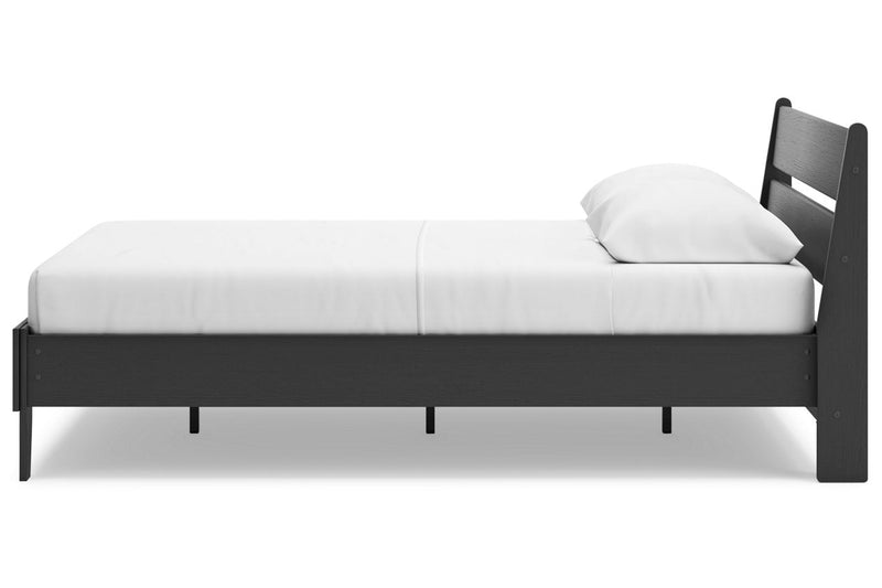 Socalle Black Queen Panel Platform Bed - DMV FurnitureQueen Bed