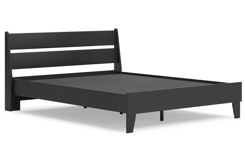 Socalle Black Queen Panel Platform Bed - DMV FurnitureQueen Bed