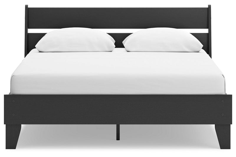 Socalle Black Queen Panel Platform Bed - DMV FurnitureQueen Bed