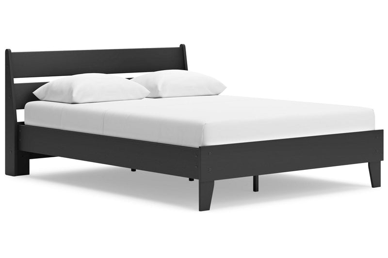 Socalle Black Queen Panel Platform Bed - DMV FurnitureQueen Bed