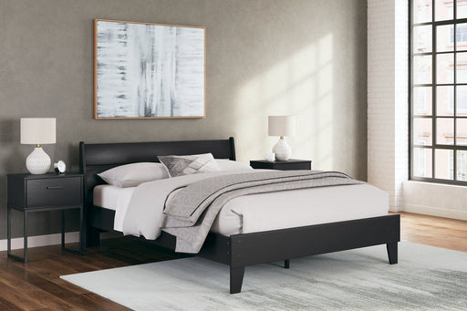 Socalle Black Queen Panel Platform Bed - DMV FurnitureQueen Bed