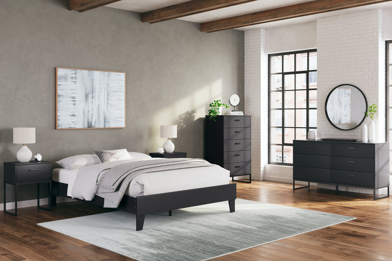 Socalle Black Queen Platform Bed - EB1865-113