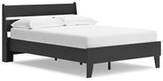 Socalle Full Panel Platform Bed with 2 Nightstands in Black - PKG019061