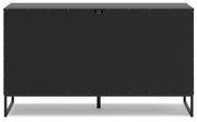 Socalle Full Panel Platform Bed with Dresser and Nightstand in Black - PKG018873