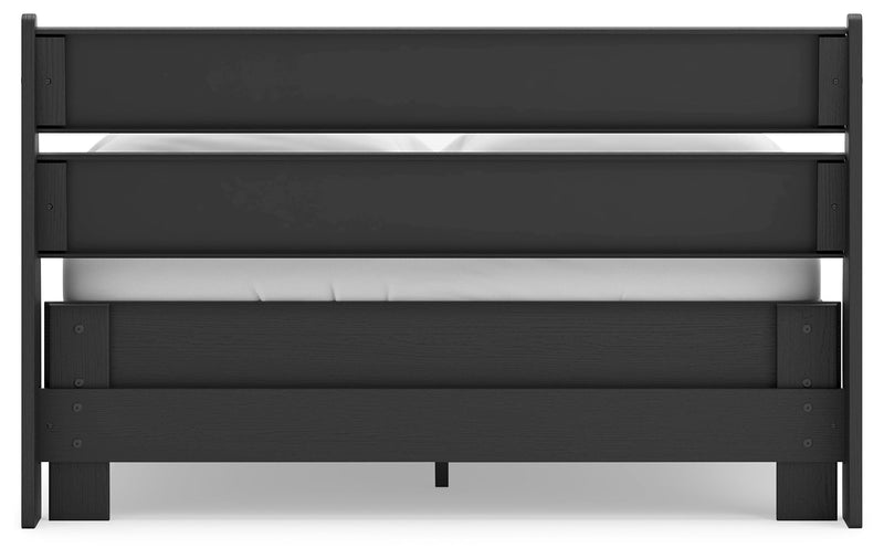Socalle Full Panel Platform Bed with Dresser, Chest and Nightstand in Black - PKG018875