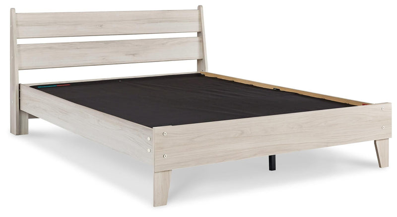 Socalle Light Natural Queen Panel Platform Bed with Dresser and Nightstand - EB1864B4