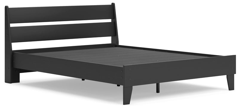Socalle Queen Panel Platform Bed with Dresser and 2 Nightstands in Black - PKG019062