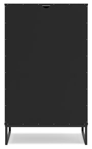 Socalle Queen Panel Platform Bed with Dresser, Chest and Nightstand in Black - PKG018879