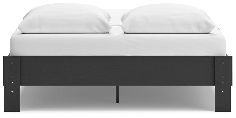 Socalle Queen Platform Bed with Dresser, Chest and 2 Nightstands in Black - PKG019047