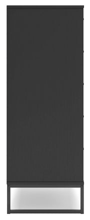Socalle Twin Panel Headboard with Dresser, Chest and 2 Nightstands in Black - PKG019050