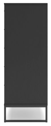 Socalle Twin Panel Headboard with Dresser, Chest and 2 Nightstands in Black - PKG019050