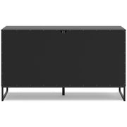 Socalle Twin Panel Headboard with Dresser in Black - PKG018856