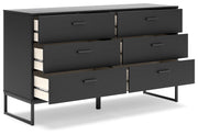 Socalle Twin Panel Platform Bed with Dresser and Nightstand in Black - PKG018869