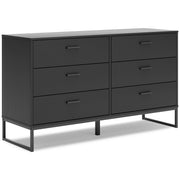 Socalle Twin Panel Platform Bed with Dresser, Chest and Nightstand in Black - PKG018871
