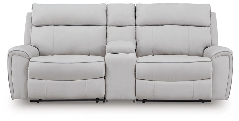Social Pointe Pearl/Ash 3-Piece Power Reclining Sectional - PC98802S3