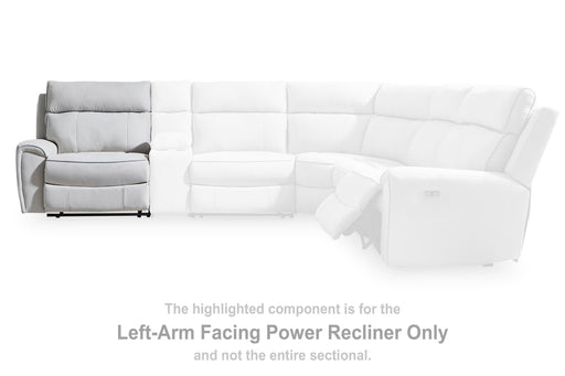 Social Pointe Pearl/Ash Left-Arm Facing Power Recliner - PC9880258